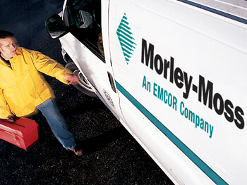 Morley Moss team member getting into a work vehicle